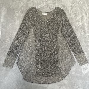 Anthropologie Lavender Field Tunic Womens Medium Knit Long Sleeve Top Boho VNeck